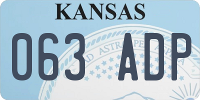 KS license plate 063ADP