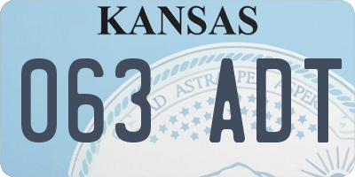 KS license plate 063ADT