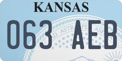 KS license plate 063AEB