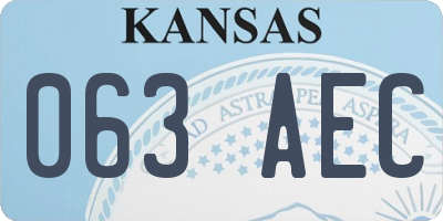 KS license plate 063AEC