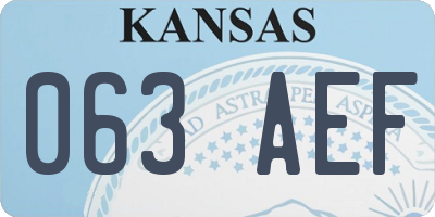 KS license plate 063AEF