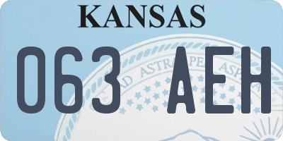 KS license plate 063AEH