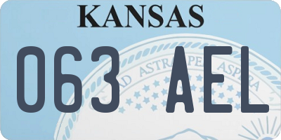 KS license plate 063AEL