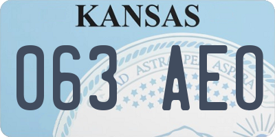 KS license plate 063AEO