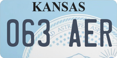 KS license plate 063AER