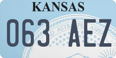 KS license plate 063AEZ