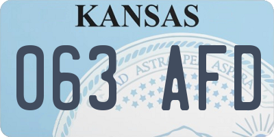 KS license plate 063AFD