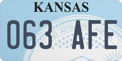KS license plate 063AFE