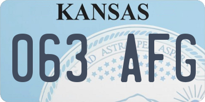 KS license plate 063AFG