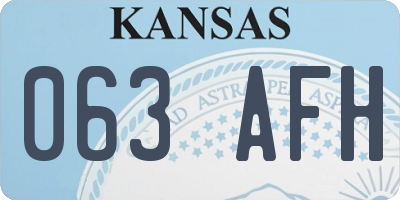 KS license plate 063AFH