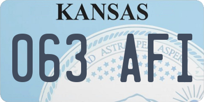 KS license plate 063AFI