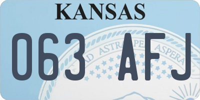 KS license plate 063AFJ
