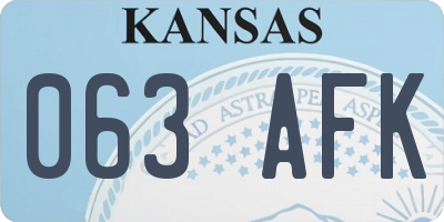KS license plate 063AFK