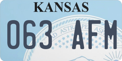 KS license plate 063AFM