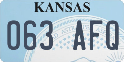 KS license plate 063AFQ