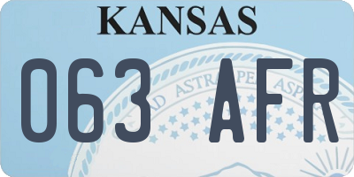 KS license plate 063AFR
