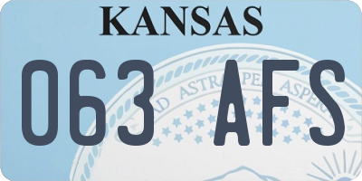 KS license plate 063AFS