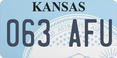 KS license plate 063AFU