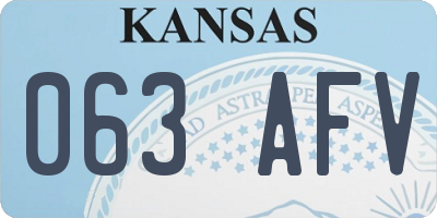 KS license plate 063AFV