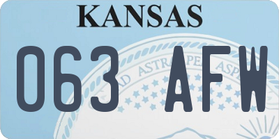 KS license plate 063AFW