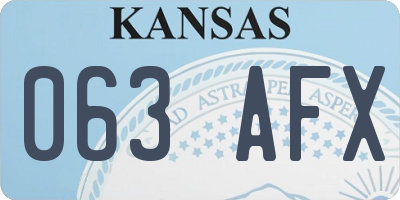 KS license plate 063AFX