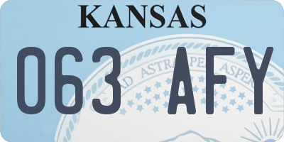 KS license plate 063AFY
