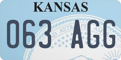 KS license plate 063AGG