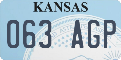 KS license plate 063AGP