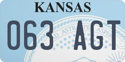 KS license plate 063AGT