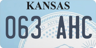 KS license plate 063AHC