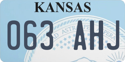 KS license plate 063AHJ