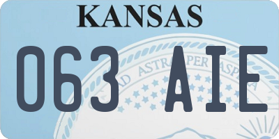 KS license plate 063AIE