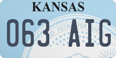 KS license plate 063AIG