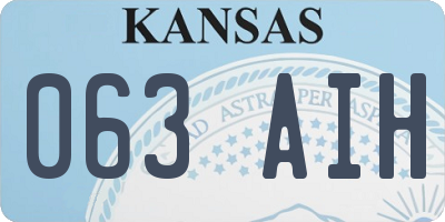 KS license plate 063AIH