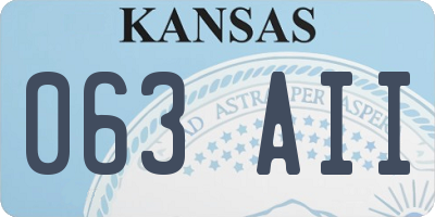 KS license plate 063AII