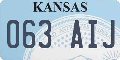 KS license plate 063AIJ
