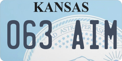 KS license plate 063AIM