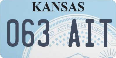 KS license plate 063AIT
