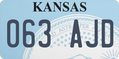 KS license plate 063AJD