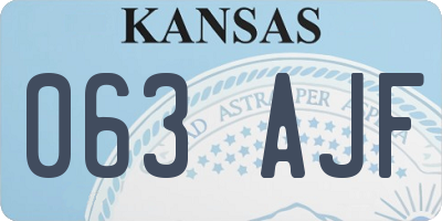 KS license plate 063AJF