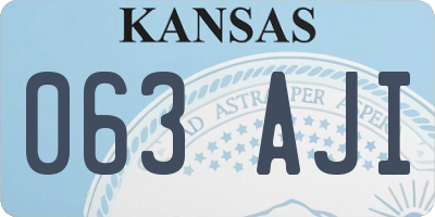 KS license plate 063AJI