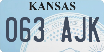 KS license plate 063AJK