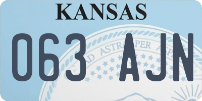 KS license plate 063AJN