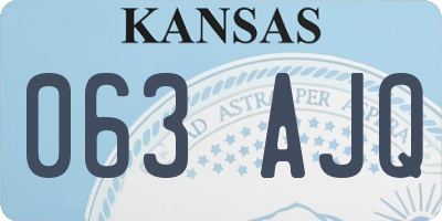 KS license plate 063AJQ