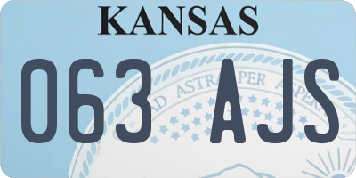 KS license plate 063AJS