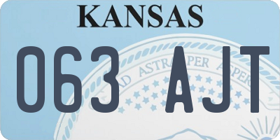KS license plate 063AJT