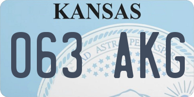 KS license plate 063AKG