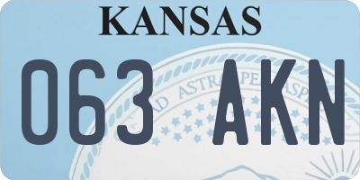 KS license plate 063AKN