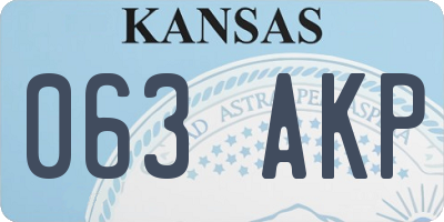 KS license plate 063AKP
