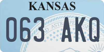 KS license plate 063AKQ
